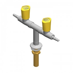 Colonnina 2 rubinetti - distribuzione a t - G1/2b