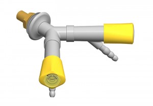 Doppio rubinetto - beccuccio 45° - distribuzione a y - G3/8b