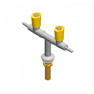 Colonnina 2 rubinetti - distribuzione a t - G1/2b