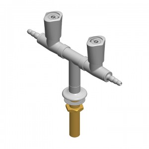 Colonnina 2 rubinetti - distribuzione a t - G1/2b