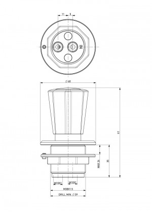 Fume hood water valve  - connection m10x1 - quick flex