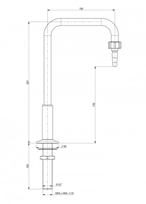 Fixed mounted gooseneck 