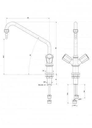 Standout single hole mixer  G1/2 - l=250