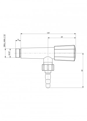 Polypropylene angle tap 