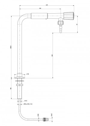 Standout with 1 tap and tube- h=300 l=200