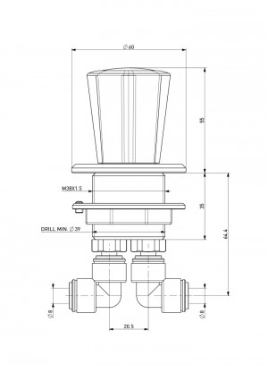 Polypropylene fume cupboard  valve with quick releases