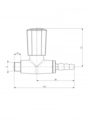 Tap - straight nozzle G3/8a - gas