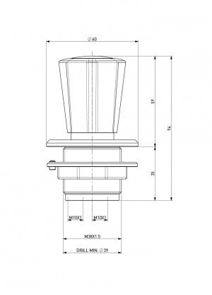 Fume hood gas valve  - connection m10x1 - quickfelx