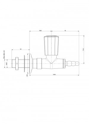 Tap - straight nozzle G1/2b - gas