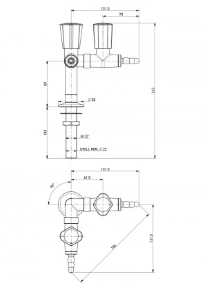 Standout 2 taps - y-distribution - gas - G1/2b