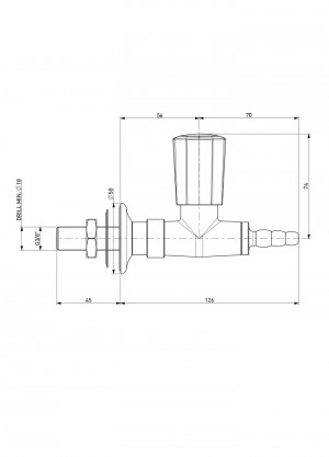 Tap - straight nozzle g3/8b - gas