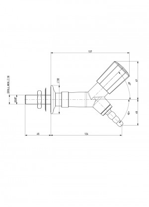 Tap - inclined handle nozzle 45° G3/8b 