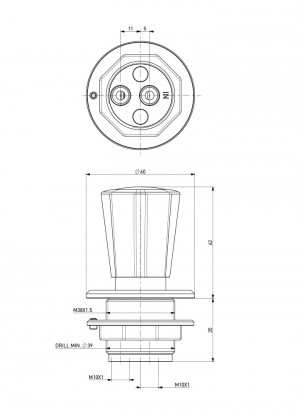 Fume hood gas valve  - connection m10x1 - quickfelx