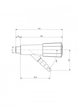 Tap - nozzle 45° 