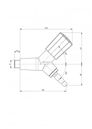 Tap - inclined handle nozzle 45°