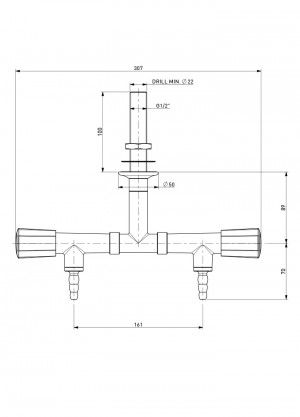 Suspended two-way drop tap - t-distribution