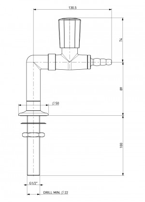 Standout 1 gas tap- G1/2b