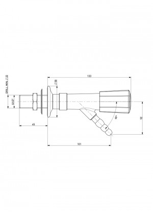 Tap - nozzle 45°  - G1/2b