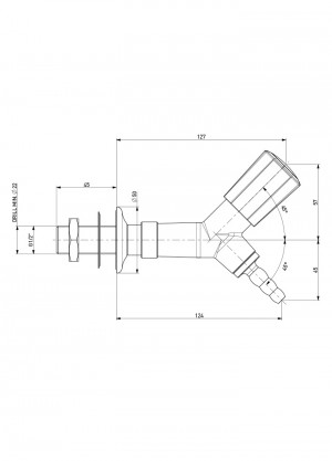 Tap - inclined handle nozzle 45°  - G1/2b