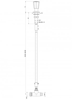 Fume cupboard valve with tap - G1/2m - G1/2f