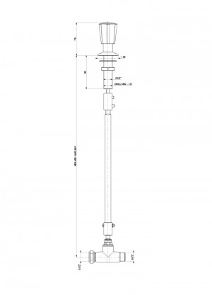 Fume cupboard valve with tap for compressed air - G1/2m - G1/2f