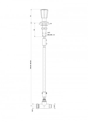 Fume cupboard valve with tap for industrial gas -  G1/2m - G1/2f  - ceramic screwdown