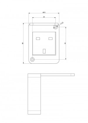 Panel mounting socket uk type 