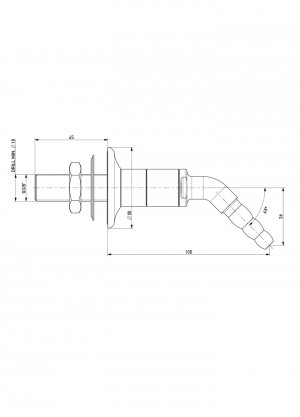 Nozzle 45° - G3/8 - light blue flange