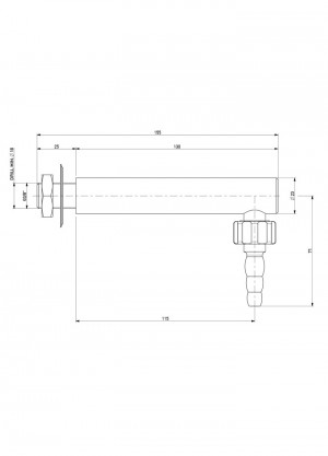 Nozzle 90° l=130 - G3/8