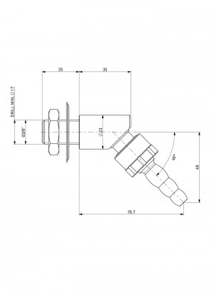 Nozzle inox 50° - G3/8 l=30