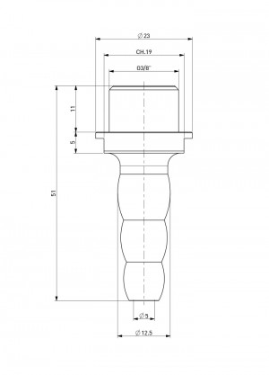 Olive-type nozzle - straight