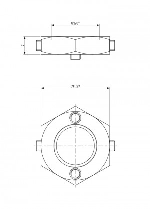 Anti rotation nut G3/8"  - m3
