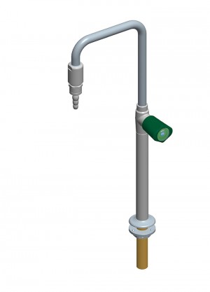 Grifo de laboratorio vertical para agua - boquilla en laton fija- anti-siphon adaptador
