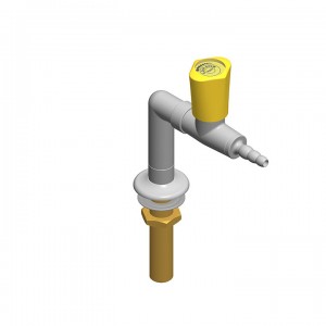 Columna con un grifo de laboratorio para gas - montaje mesa