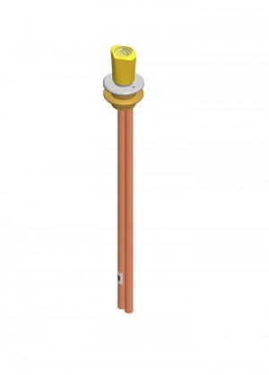Grifo frontal para vitrina entrada y salida tubo de cobre de Ø12x1 montura  para gas