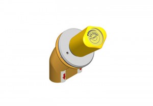 Grifo frontal para vitrina entrada y salida 45° montura G3/8 para gas - gris