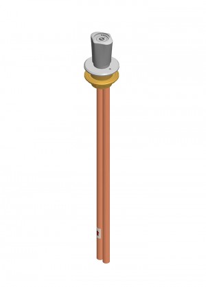 Grifo frontal para vitrina entrada y salida tubo de cobre de Ø12x1 montura  para vacío