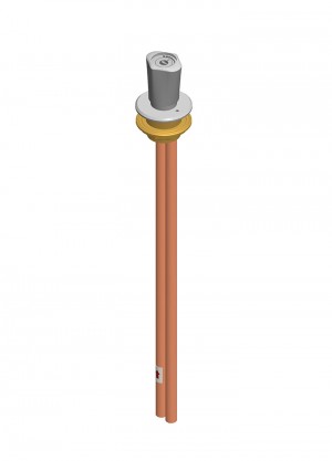 Grifo frontal para vitrina entrada y salida tubo de cobre de Ø12x1 montura  para vacío