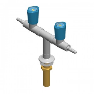 Columna con dos grifos de laboratorio  t  - montaje mesa - G1/2b 