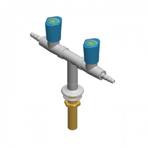 Columna con dos grifos de laboratorio  t  - montaje mesa - G1/2b 