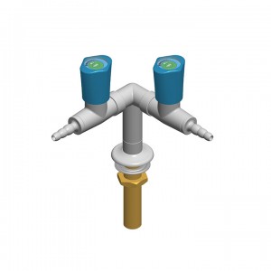 Columna con dos grifos de laboratorio  y  - montaje mesa - G1/2b 